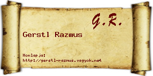 Gerstl Razmus névjegykártya